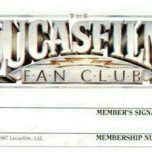 Star Wars Vintage SWFC Fan Club Unused Membership Card 1987 Lucasfilm, Ltd VTG